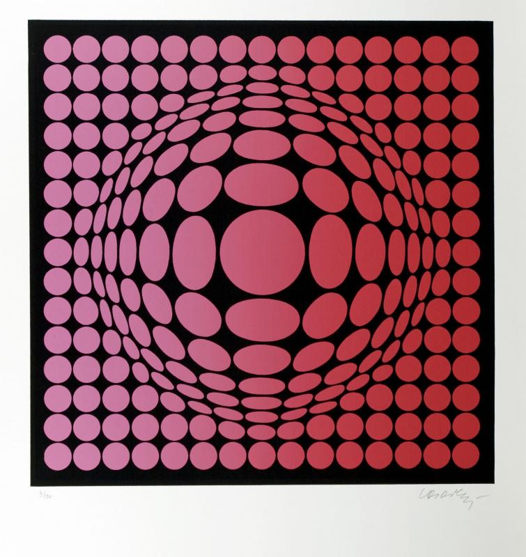 1. VASARELY_Untitled, serigraph, hand signed and numerated 3 of 90, 70 x 50 cm