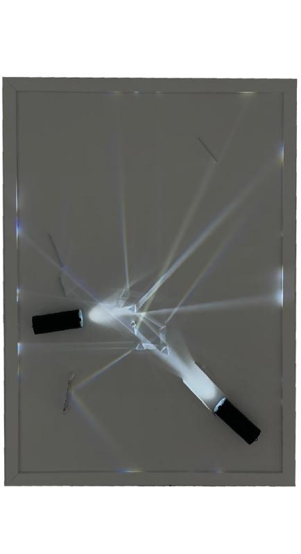 Alexander Lazarkov, Drawing  with light, 2023, 81x111cm installation-sculpture