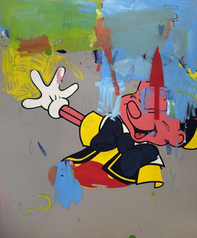Athan Dapis, Pinocchio, 2025, 180x150 cm mixed media on canvas