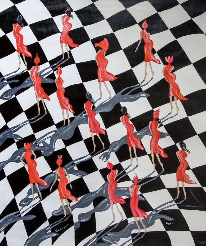 Christina Lappa,Life is a game, Acrylic on canvas, 170x200 cm