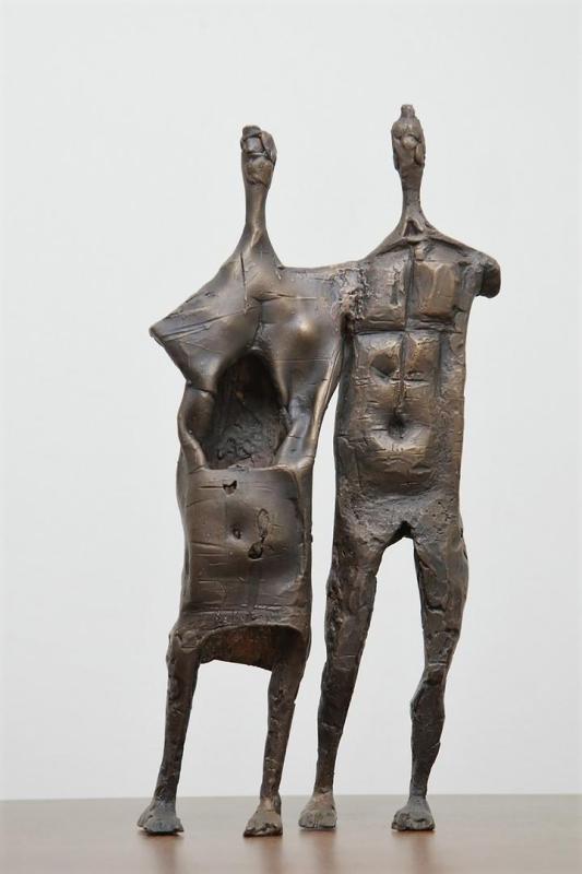 Christos Kapralos Composition with two figures Bronze 46cm 1962