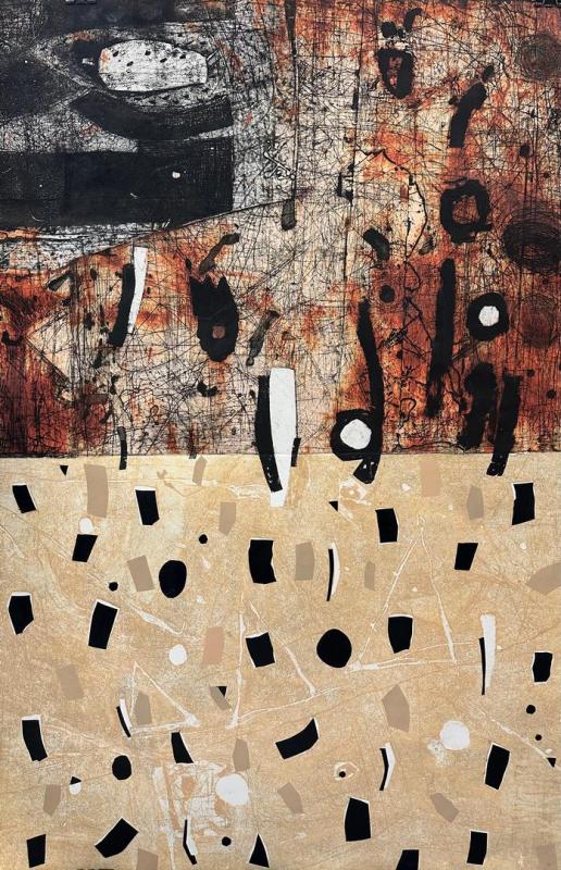 Georgiev Lyudmil, my gardens XXVI_120x80 cm engraving on PVC intaglio and relief with carglass