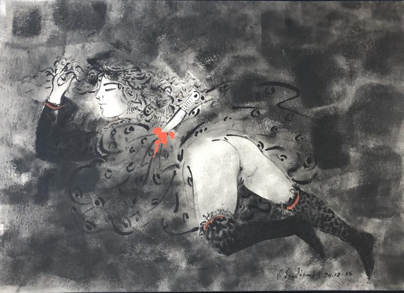 Georgios Stathopoulos, De puta muerte, 2015, Acrylic on paper, 50 x 71 cm