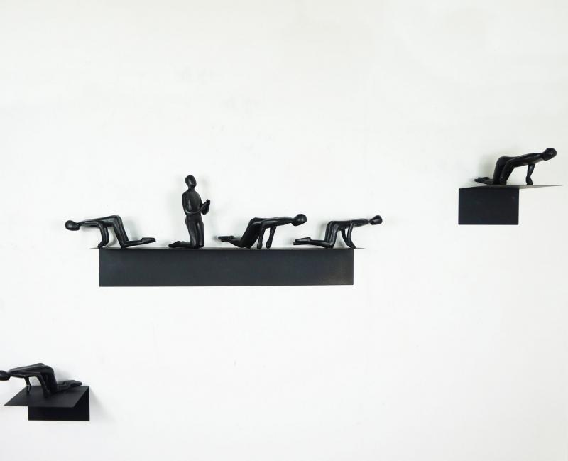 Ioanna Kazaki - Meteors, 2018-2021 Sculptural installation of variable dimensions, - Paper, mache, iron.