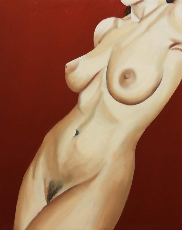 Kalli Kastori, Naked, Oil on canvas,  50x40cm, 2019