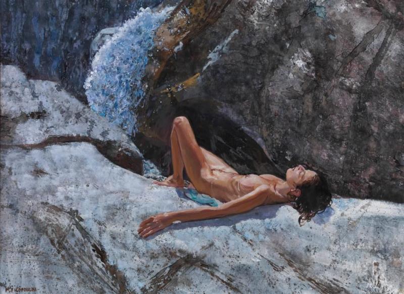 Maria Filopoulou, 2017,  Oil on Canvas, Abandonment, 60x83cm 