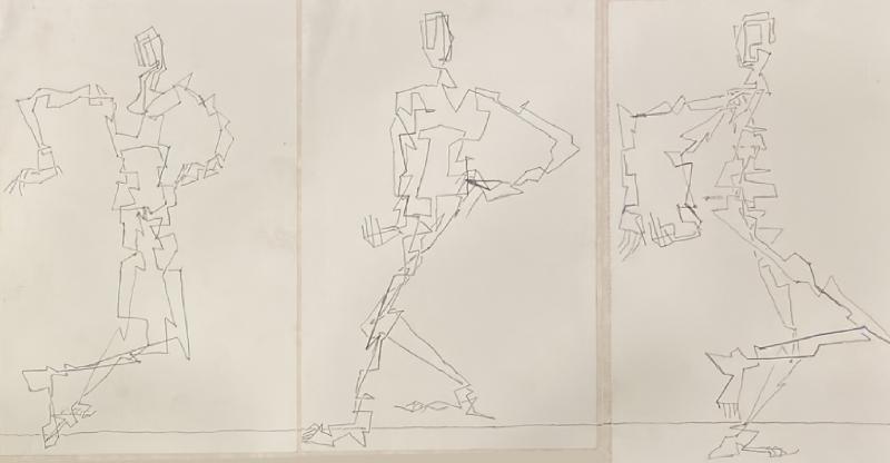 MartinTrifonov,sketch of a sculpture series,pencil,3(a4),2022