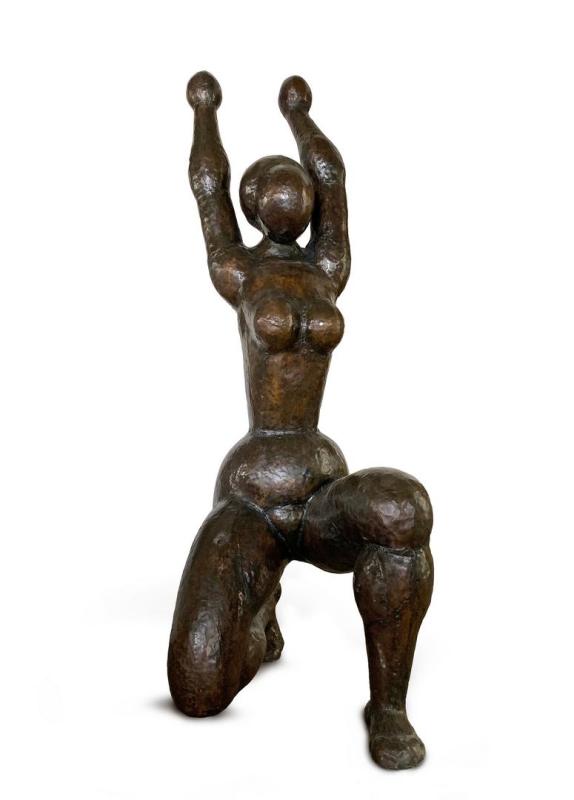 Memos Makris_La Femme_1970 143x60x50 cm_ bronze sculpture