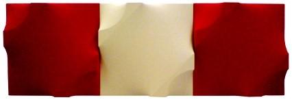 Michael Michaeledes, Red White relief in 3 pieces, 2006, 53x159 cm cotton duck on stretcher