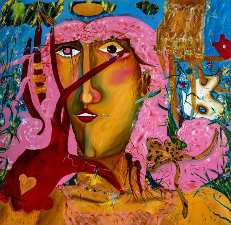 NATALIA ROMANCIUC, I SWEAR I SAY HIM, OIL ON CANVAS, 192X197 CM, 2024