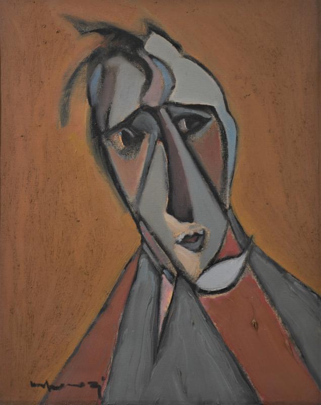 Shkelqim Kokonozi, 1954, Face 4, 2002, Oil on canvas, 50 x 40