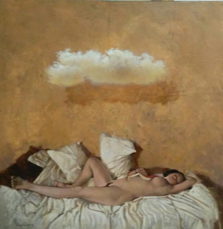 Solidakis Vasilis, Sleeping Beauty. oil on canvas, 70χ70cm