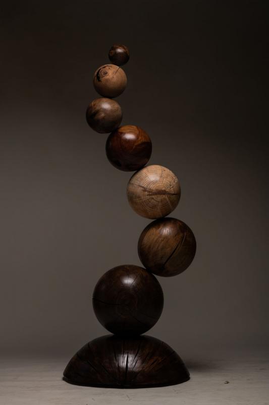 Stelios Rokkos, Plannets, 2020, Wood, 210 cm