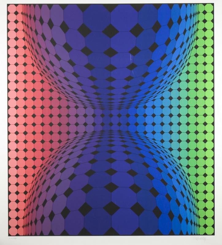 VASARELY_Raura, serigraph, hand signed and numerated, E.A. 17 of 20, 86 x 76 cm
