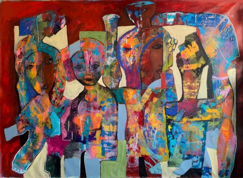 Zeana Atarbashi, Untitled, Acrylic on canvas, 210 x 150 cm 2021