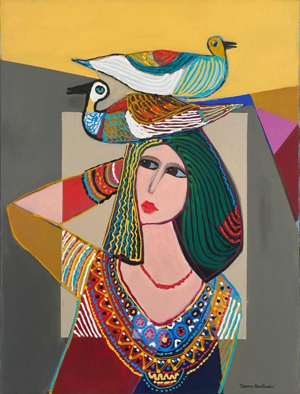 Zeana Atarbashi, Untitled, acrylic on canvas, 60 x 60 cm, 2021, 