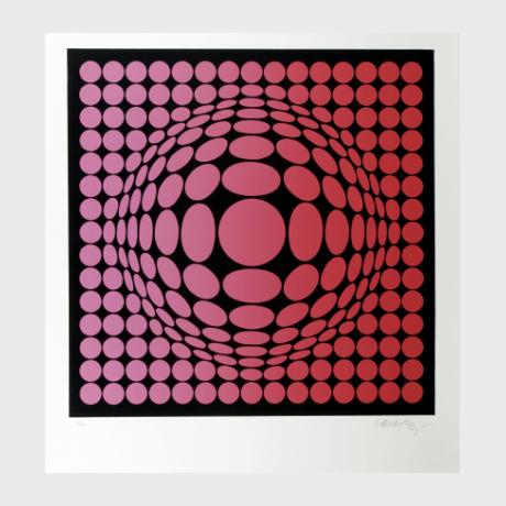 1. VASARELY_Untitled, serigraph, hand signed and numerated 3 of 90, 70 x 50 cm