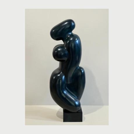 Andreas Papachristos_Sitting Female Form Reference to Cubism 20_1997_68x24x17 cm_bronze sculpture 