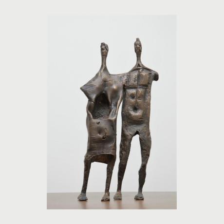Christos Kapralos Composition with two figures Bronze 46cm 1962