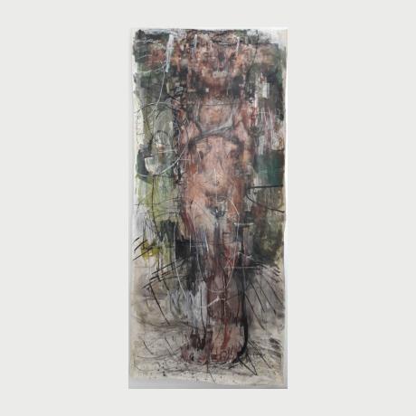 Manolis Polymeris, Nude, 2018, 230x100cm oil on paper
