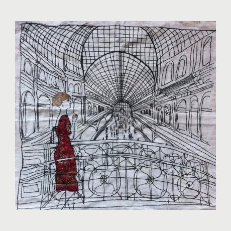 Maria Arendt,State Department Store. 2015. Fabric, embroidery. 67 x 63 cm_
