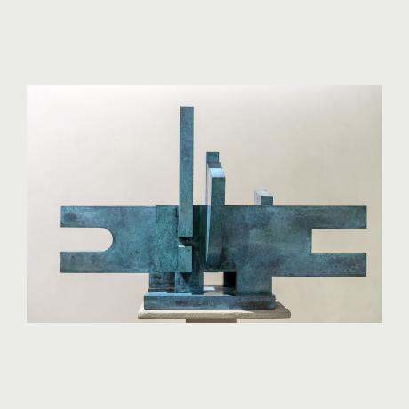 Marino di Teana - Francesco, Parcours sans Fin. Structure Architectorale Poly Technique 1975 - 34x56x33 cm, bronze