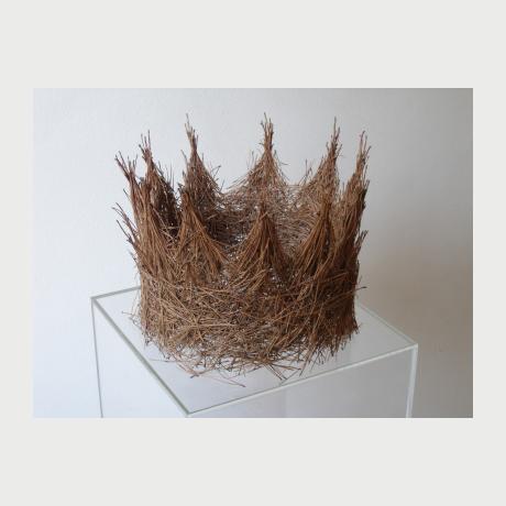 Martha Dimitropoulou, CROWN, 2009, pine needles, 30x30x25 cm