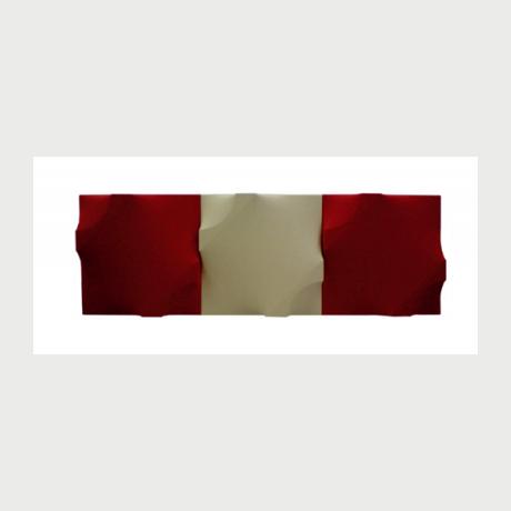 Michaeledes Michael, Red White Relief in 3 Pieces, 2006, 53x159x06 