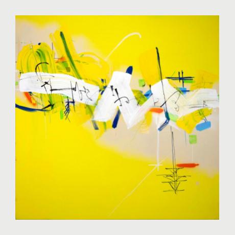 Stoyan Zikov_Corpuscularwave dualism_100x100cm_mixed media on canvas_acrylic on ink